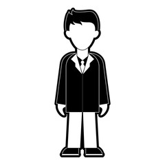 Doctor with gown faceless avatar icon vector illustration graphic design