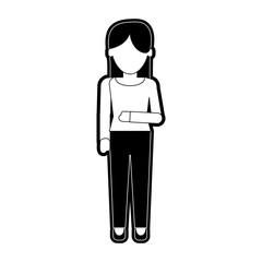 Woman faceless profile icon vector illustration graphic design