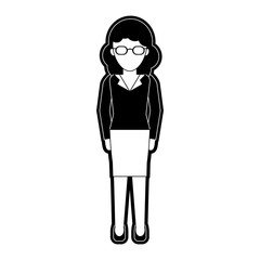 Woman faceless profile icon vector illustration graphic design