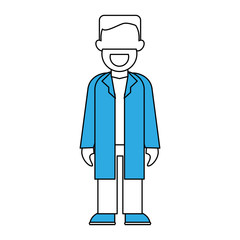 Doctor with gown faceless avatar icon vector illustration graphic design