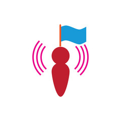 Flag Signal Logo Icon Design