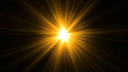 Foto op Canvas glowing abstract sun burst with digital lens flare.can your adjust the color of the light rays using adjustment layer like Gradient Selective Color, and  create sunlight, optical flare  © sanee