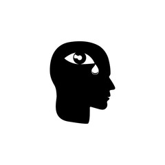 tears from parting icon. Illustration of psychological disorder of people icon. Premium quality graphic design. Signs and symbols icon for websites, web design, mobile app