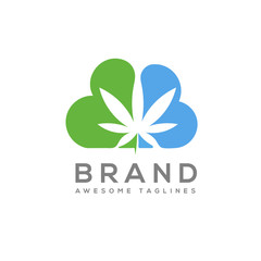 cloud Medical cannabis marijuana , leaf and clouds cannabis logo, marijuana medical logo concep