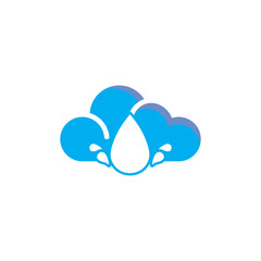 Water Cloud Logo Icon Design