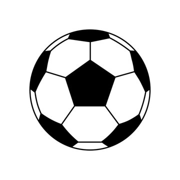 Football icon, Fottball logo isolated in black and white