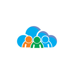 People Cloud Logo Icon Design