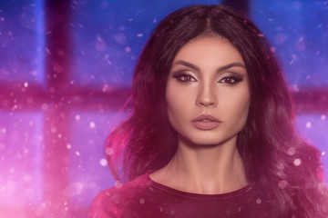 Beauty portrait of elegant woman .