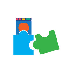 Laundry Puzzle Logo Icon Design