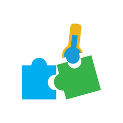 Temperature Puzzle Logo Icon Design