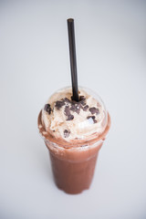 Iced chocolate with whips cream topping