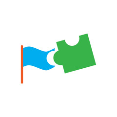 Flag Puzzle Logo Icon Design