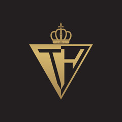 initial two letter half logo triangle gold © khuluk