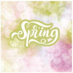 Hello spring lettering. Elements for invitations, posters, greeting cards.