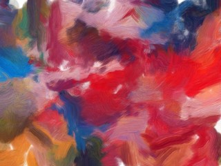 Oil painting on canvas. Multicolored bright texture. Colorful abstract background for your designs. It can be used for printed products and visualization of music. Color Splashes. Color mix texture.