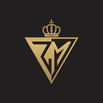 initial two letter half logo triangle gold