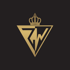 initial two letter half logo triangle gold