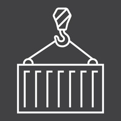 Container line icon, logistic and delivery