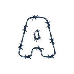 A Barbed Wire Letter Logo Icon Design