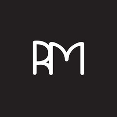 initial letter rounded logo modern white