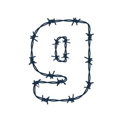 G Barbed Wire Letter Logo Icon Design