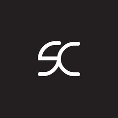 initial letter rounded logo modern white