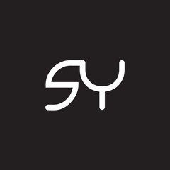 initial letter rounded logo modern white