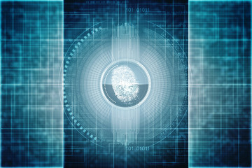 

Fingerprint Scanning Technology Concept 2d Illustration