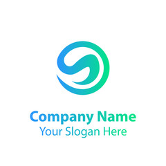 Abstract logo design in gradient color style on white background, Abstract graphic icon, logo design template, symbol for company