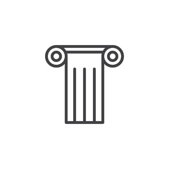 Antique column outline icon. linear style sign for mobile concept and web design. Ancient pillar simple line vector icon. Symbol, logo illustration. Pixel perfect vector graphics