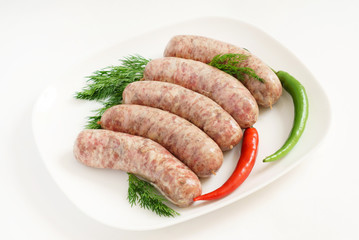 raw sausages