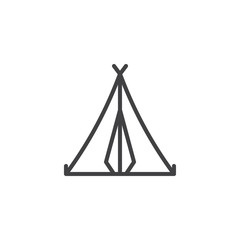 Camping tent outline icon. linear style sign for mobile concept and web design. Sport and tourism simple line vector icon. Symbol, logo illustration. Pixel perfect vector graphics