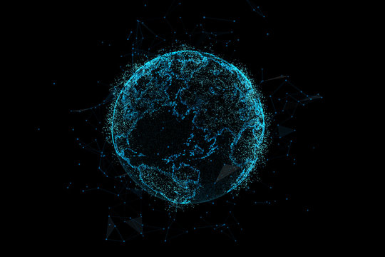 Earth, representing global network connection, international meaning. 3d illustration