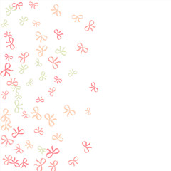 Festive Background with Colorful Bows. Cute Pattern for Postcard, Print, Banner or Poster. Small Pretty Bows For Party Decoration, Wedding, Birthday or Anniversary Invitation. Vector
