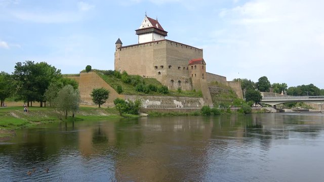 Herman castle on august afternoon. Narva, Estonia
