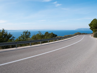 Empty road with sea view