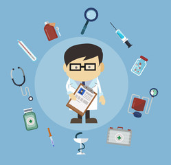 Modern medical icons in the flat style. Vector illustration.