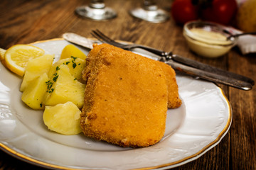 fried cheese with potato