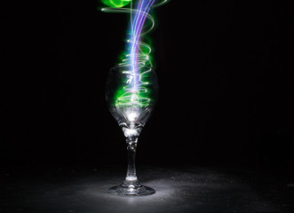 Bar and Restaurant Alcohol Menu Glowing Wine Glass