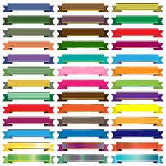 Colorful ribbon banners on white background