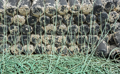 Closeup of Octopus fishing pots. Photo taken in the port of Santa Pola, Alicante, Spain