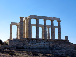Obraz premium Ancient Temple of Poseidon in Capo Sunio in Attica Greece