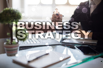Business strategy concept on the virtual screen.