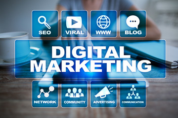 DIgital marketing technology concept. Internet. Online. Search Engine Optimisation. SEO. SMM. Advertising.