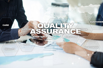 Fototapeta na wymiar Quality assurance concept on the virtual screen. Business concept.