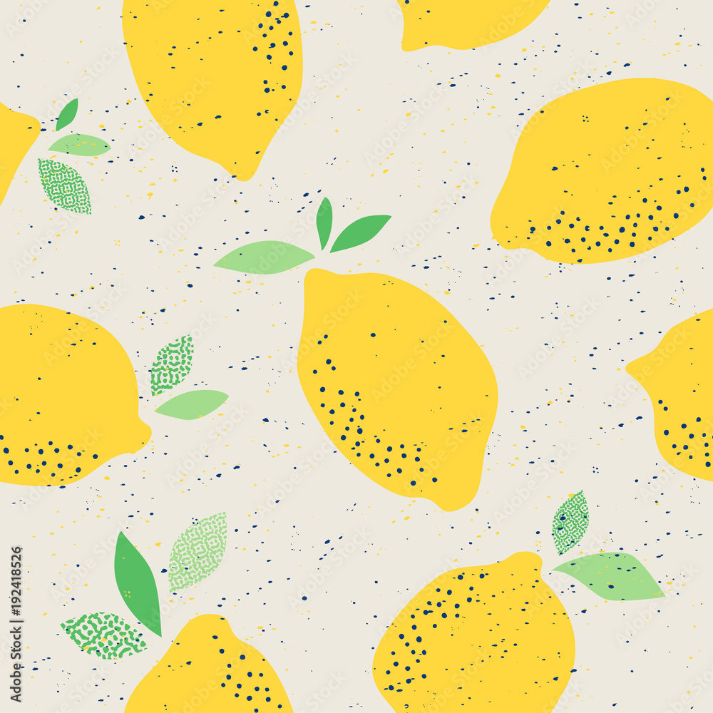 Poster seamless pattern with lemons