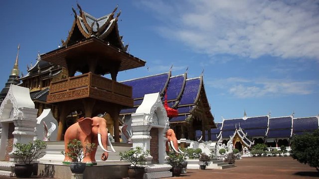  Banden Temple, Beautiful temple in Maetang District, Chiangmai, Thailand. 