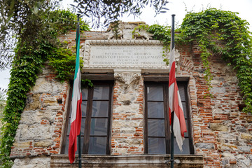 Genoa, Italy - April 22, 2016: House of Christopher Columbus in Genoa, Casa di Colombo, editorial.