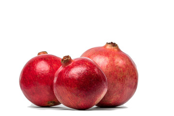 Pomegranate on white background three