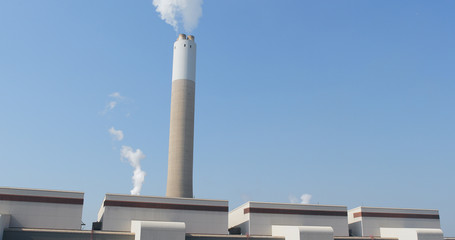 Industrial factory with clear blue sky